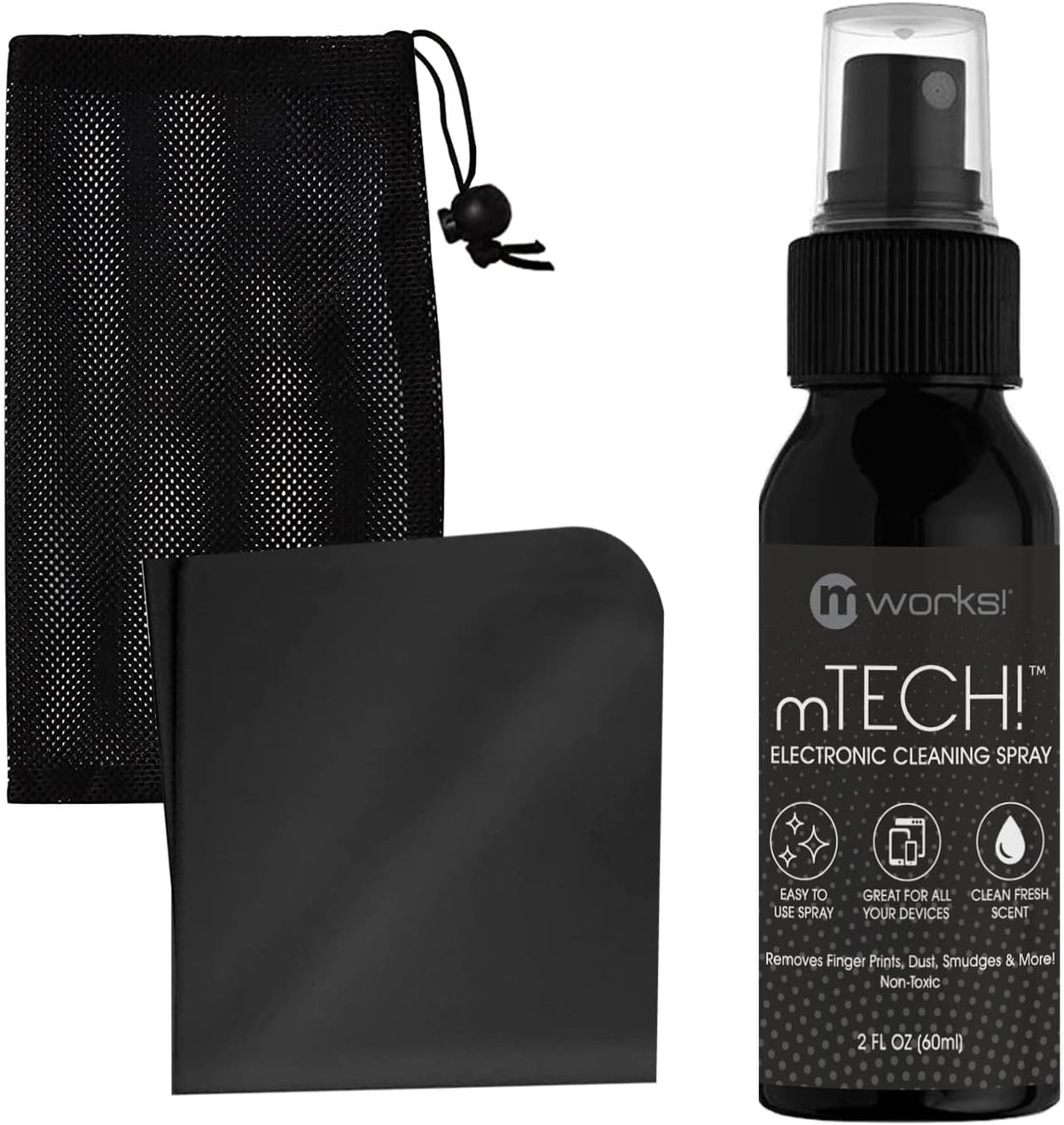 mTech! Electronic Cleaning Kit with Spray Bottle & Cloth [Travel Size] Screen Cleaning Kit for Smartphones, Tablets, TVs, Laptops and All Tech with Plush Microfiber Cloth and Screen Shine Formula
