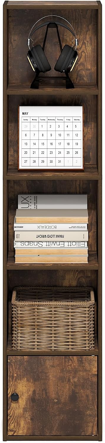 Furinno PASIR Book Shelf, 2-Tier Modern Bookshelf, Open Shelves Bookcase 9 x 12 x 21, Easy Assembly, for Living Room, Bedroom, Home Office, White