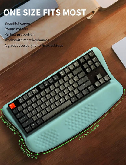 Ergonomic Wave Wrist Rest with Keyboard Stand, Cushioned Palm Rest, Comfortable Integrated Memory Foam for Natural Typing and Relieve Wrist Pain, Dark Night Black