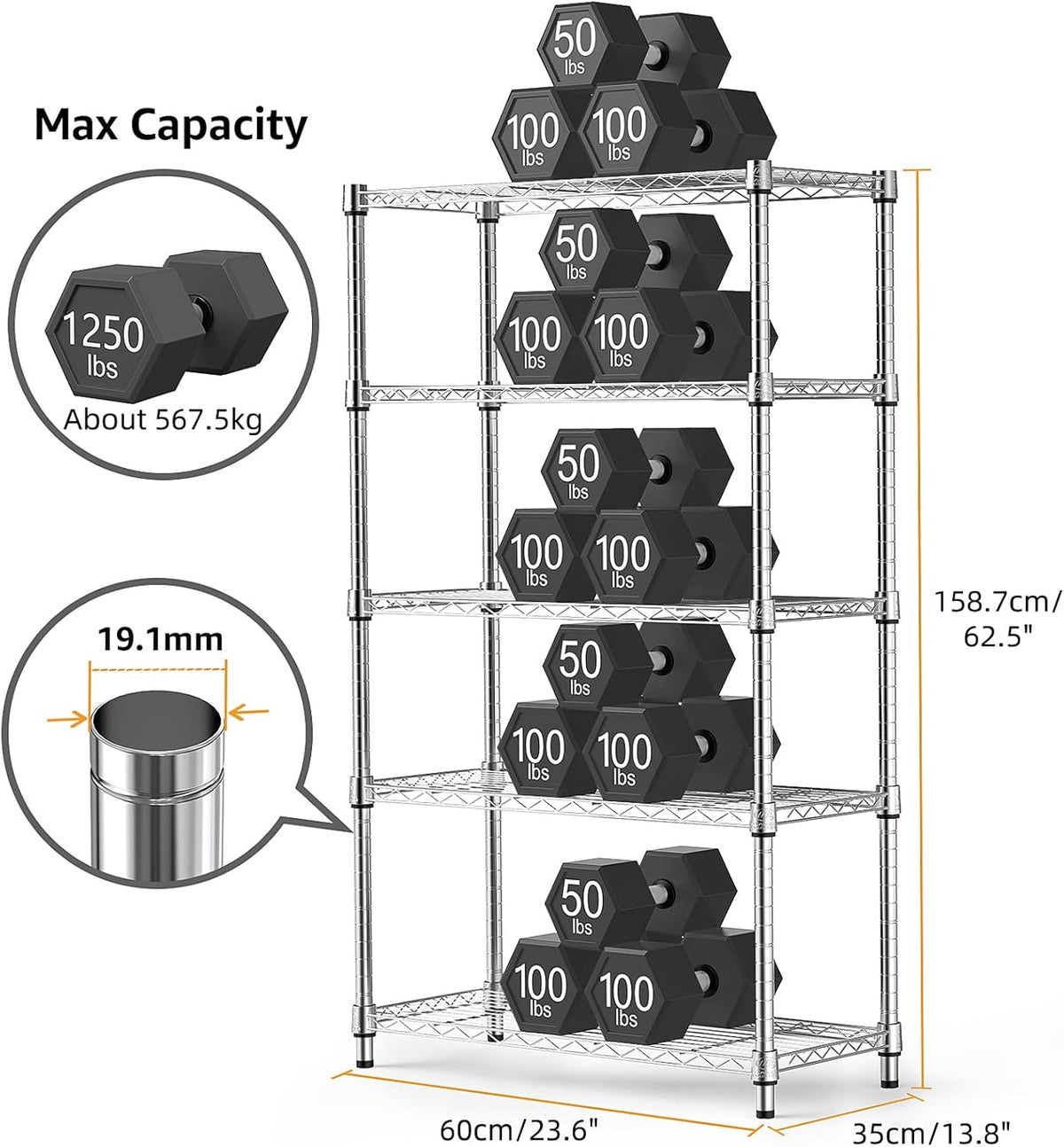 M MZG 450 lbs Steel Storage Shelving 3-Tier Utility Shelving Unit Steel Organizer Wire Rack for Home,Kitchen,Office (11.8" D x 17.7" W x 26.3" H) - Colors B
