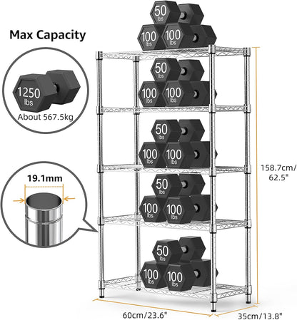 M MZG 450 lbs Steel Storage Shelving 3-Tier Utility Shelving Unit Steel Organizer Wire Rack for Home,Kitchen,Office (11.8" D x 17.7" W x 26.3" H) - Colors B