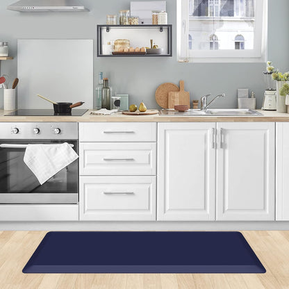 KitchenClouds Kitchen Mat Cushioned Anti Fatigue Rug 17.3"x28" Water Resistant, Non Slip, Standing and Comfort Desk/Floor Mats for House Sink Office (Black)