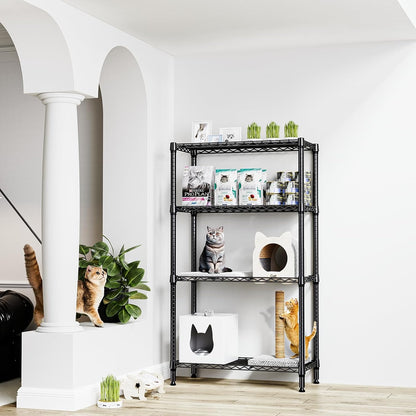 M MZG 450 lbs Steel Storage Shelving 3-Tier Utility Shelving Unit Steel Organizer Wire Rack for Home,Kitchen,Office (11.8" D x 17.7" W x 26.3" H) - Colors B