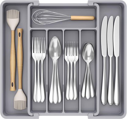 Expandable Silverware Drawer Organizer, Kitchen Utensil Tray
