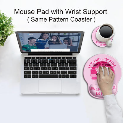 Ergonomic Mouse Pad with Wrist Support Rest,Large Mousepad Gel Wrist Rest, with Coaster Non-Slip & Pain Relief for Computer, Desk, Home&Office-Beach - Colors B