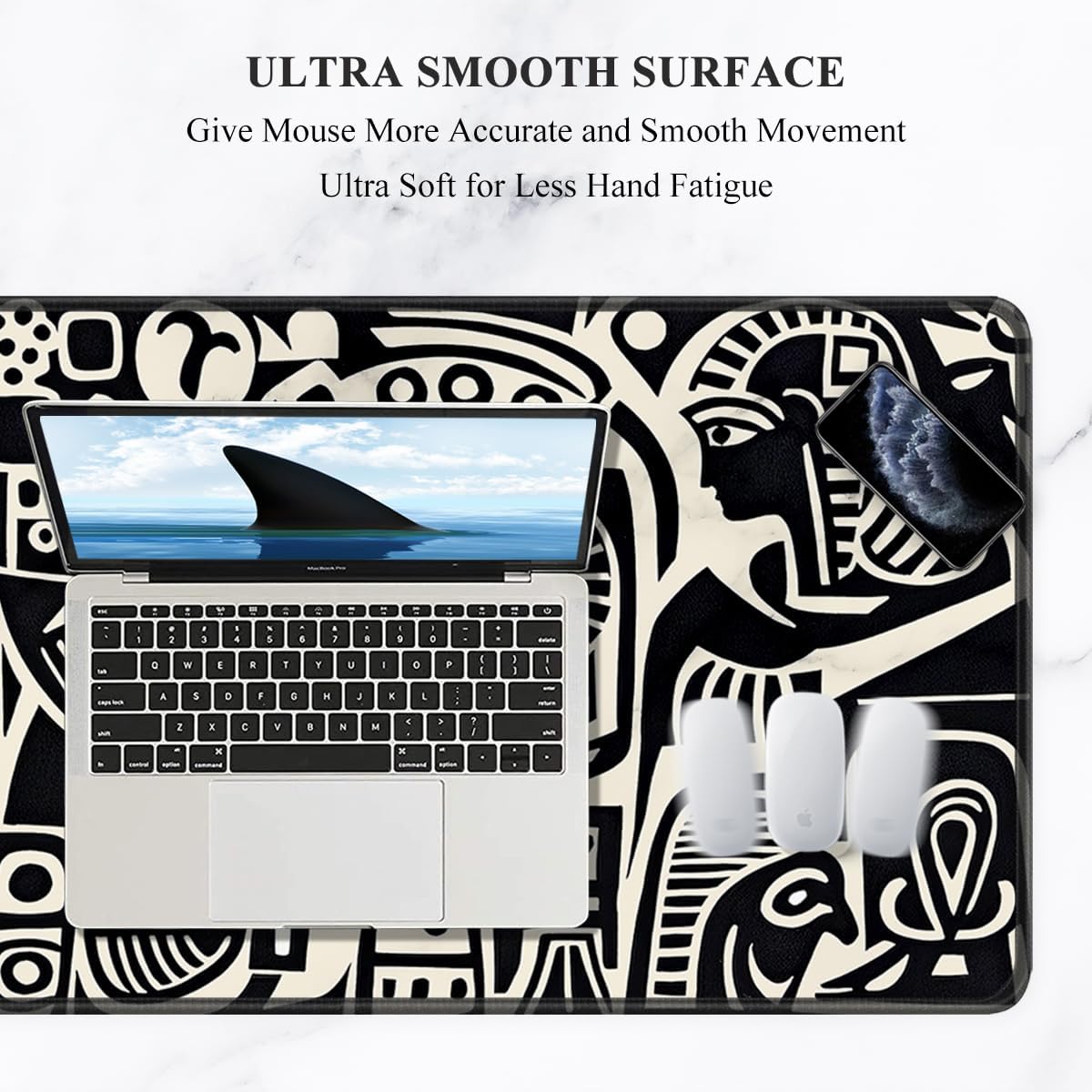 Auhoahsil Desk Mat, Ultra Large Mouse Pad, XXL Gaming Mousepad, Green Tropical Leaves Deskpad, Big Extended Full Size Mouse Pad, Desktop Desk Matt for Keyboard, Laptop & Computer, 35.5 x 15.7 in - Colors A