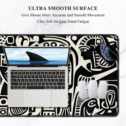 Auhoahsil Desk Mat, Ultra Large Mouse Pad, XXL Gaming Mousepad, Green Tropical Leaves Deskpad, Big Extended Full Size Mouse Pad, Desktop Desk Matt for Keyboard, Laptop & Computer, 35.5 x 15.7 in - Colors A