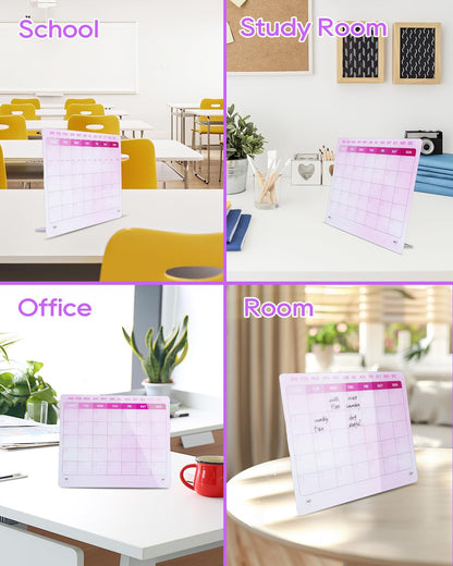 UCEC 12" x 10" Dry Erase Calendar Weekly for Desk Home Office & School | Planning Reminder Board to Do List Calendar for Office with Stand and Pen Clip