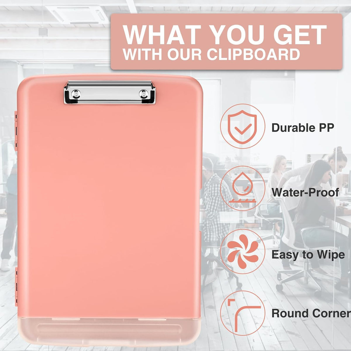 Clipboard with Storage, Clip Board 8.5 x 11 with Pen Holder, High Capacity Plastic Organization Case Box for Letter Legal A4 Size Paper, Nurses Teachers Must Haves, School & Office Supplies