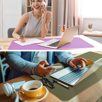 YSAGi Non-Slip Leather Desk Pad, Waterproof Laptop Computer Desk Keyboard Mat, Table Protector Blotter Mat, Large Mouse Pad for Office/Work/Home/Decor(Dark Brown, 31.5" x 15.7")