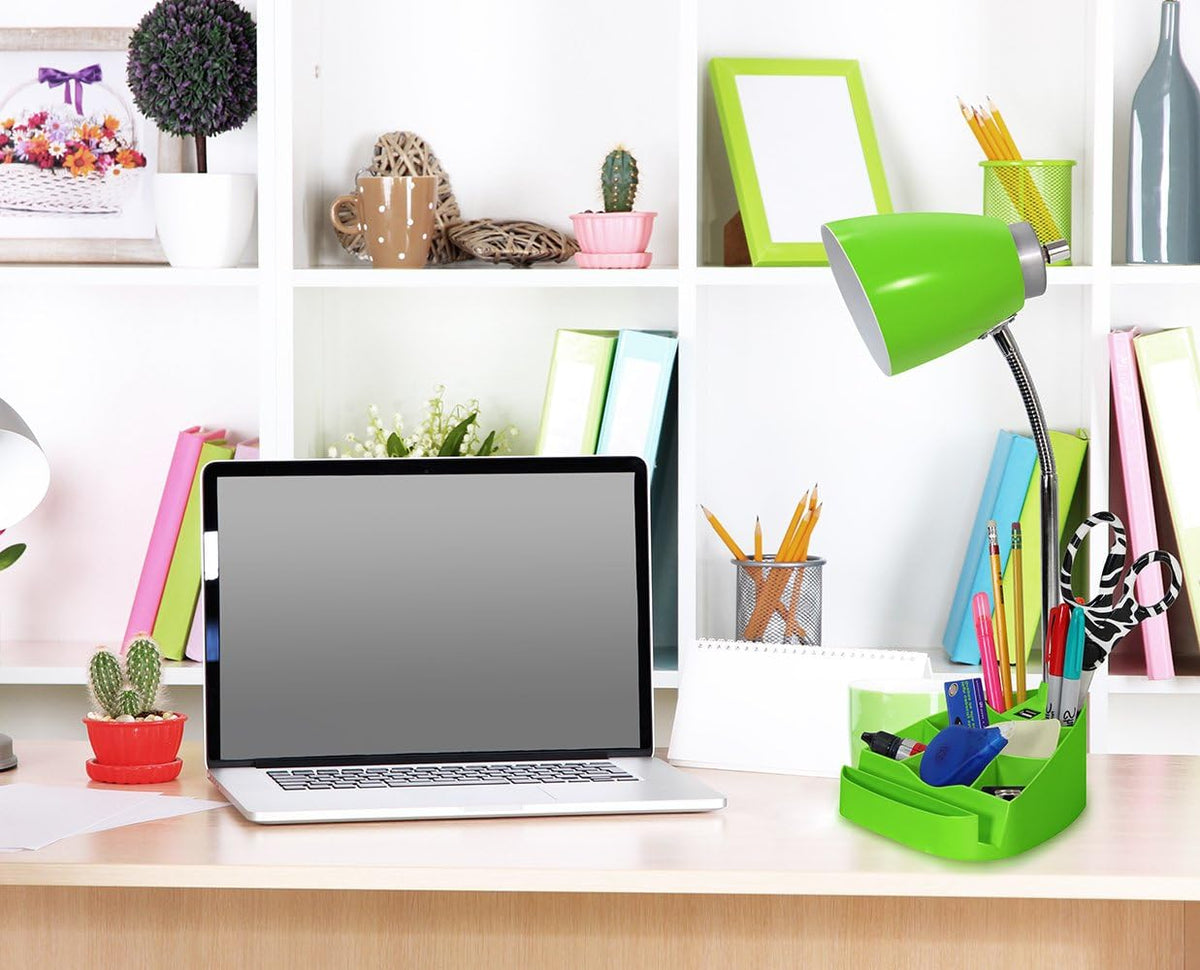 Limelights LD1056-BLK Desk Lamp Organizer with iPad Tablet Book Stand and USB Charging Port, Black