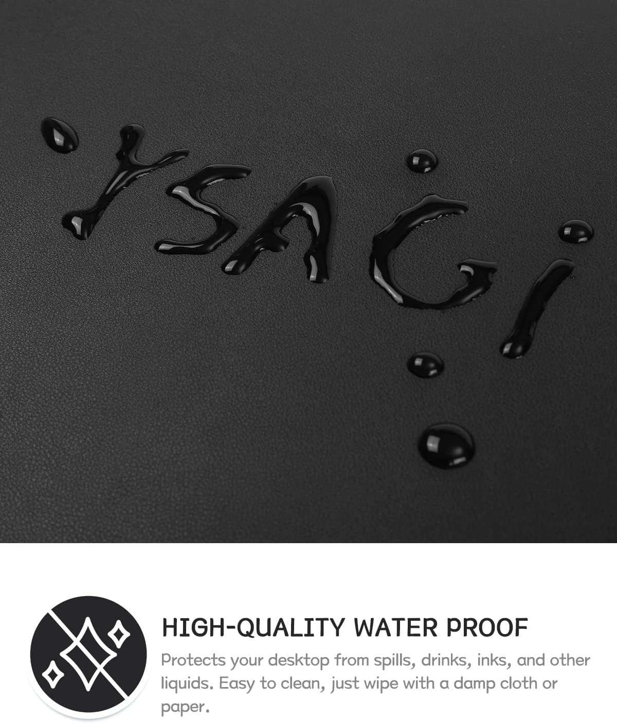 YSAGi Non-Slip Leather Desk Pad, Waterproof Laptop Computer Desk Keyboard Mat, Table Protector Blotter Mat, Large Mouse Pad for Office/Work/Home/Decor(Dark Brown, 31.5" x 15.7")