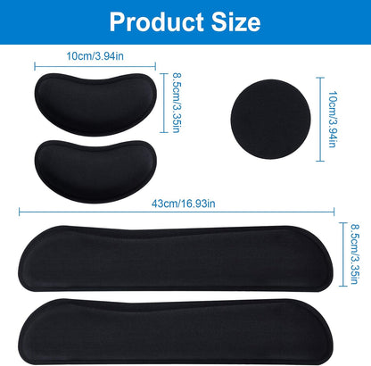 Leolee Elbow Rest Pads for Desk, Black Ergonomic Wrist Rest Arm Rest Pads | Memory Foam & Non-Slip Base, Armrest Cushion Support Pad Relieve Elbow and Wrist Pain for Computer, Office, 2 Packs