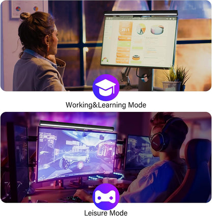 LED Monitor Light RGB Monitor Light Bar Backlight Adjustable Brightness and Color Temperature for Desk Office Home Game