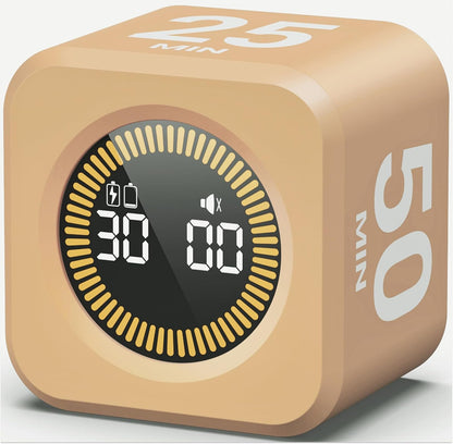 KADAMS Pomodoro Cube Timer Productivity Visual Timer - 5/10/25/50 Min Rotating Countdown (1, Green)