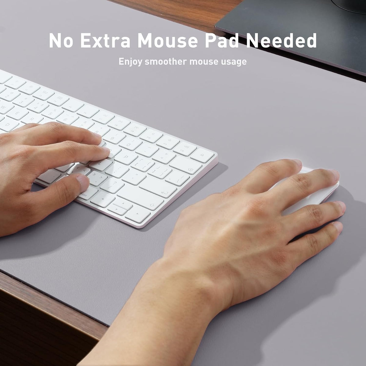 Aothia Leather Office Desk Pad Protector, Non-Slip PU Leather Desk Blotter, Waterproof Laptop Writing Mouse Pad for Office and Home, Black, 31.5" x 15.7" - Colors B