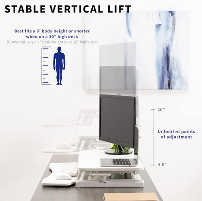 Black 32 in Standing Desk Converter, DESK-V000K