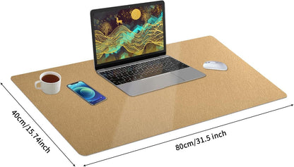 Bloss Leather Desk Pad and Keyboard Wrist Rest, Large Mouse Pad + Keyboard Pad+Mouse Wrist Support, Non-Slip Desk Mat Protector for Office, Home(31.5×15.7 Inches,Beige) - Colors A