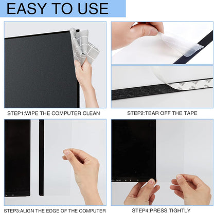 Office Desk Accessories 2pcs Multifunction Computer Monitor Memo Board - Office Supplies for Women Men Computer Sticky Note Holder Home Decor (Smooth Monitor Memo Board)