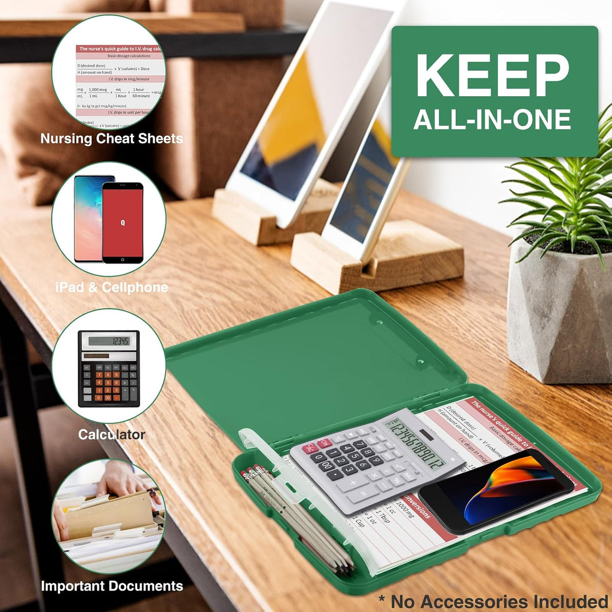 Clipboard with Storage, Clip Board 8.5 x 11 with Pen Holder, High Capacity Plastic Organization Case Box for Letter Legal A4 Size Paper, Nurses Teachers Must Haves, School & Office Supplies