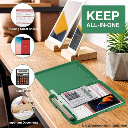 Clipboard with Storage, Clip Board 8.5 x 11 with Pen Holder, High Capacity Plastic Organization Case Box for Letter Legal A4 Size Paper, Nurses Teachers Must Haves, School & Office Supplies