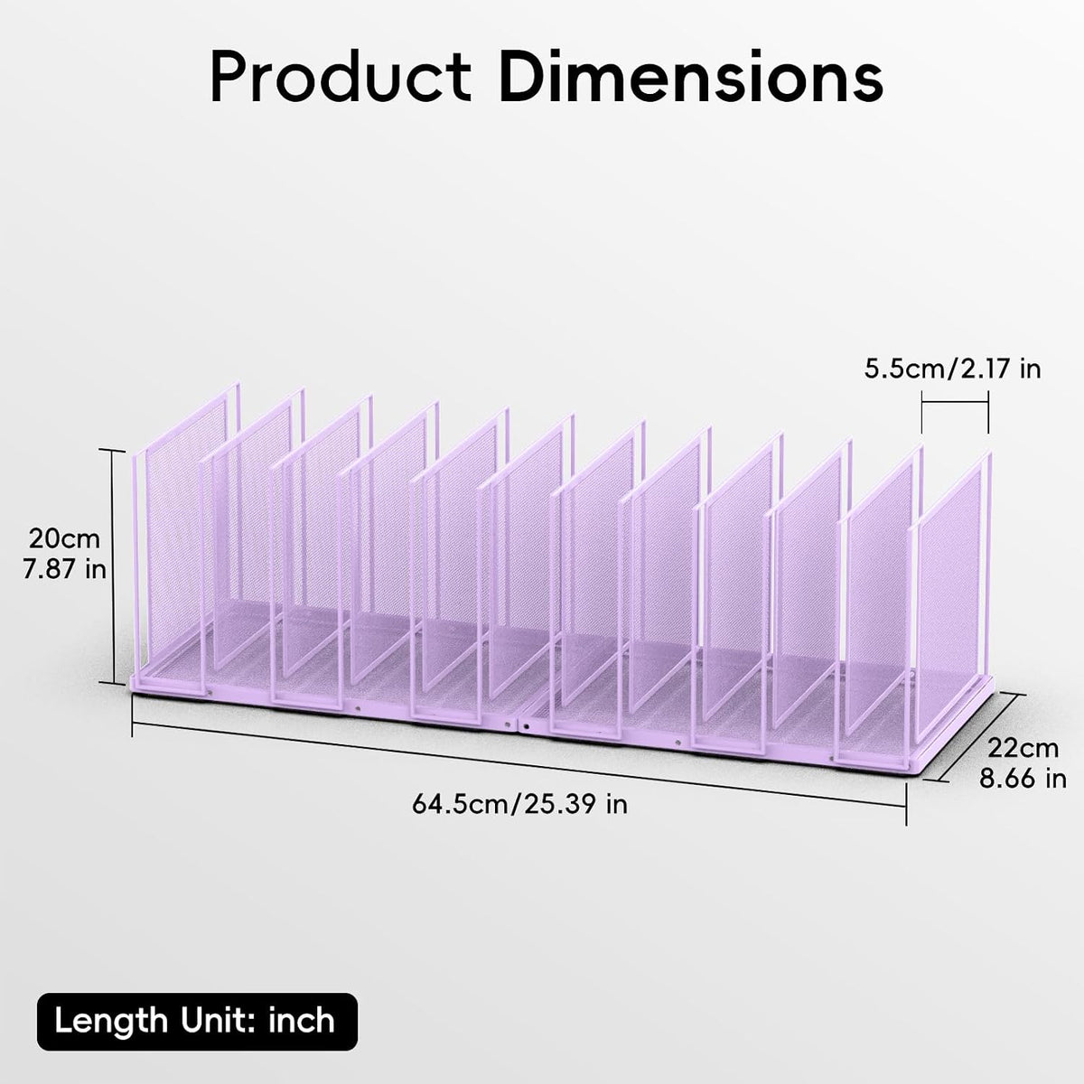 File Organizer for Desk, 5-Section Vertical File Sorter, Paper Holder Organizer Standing Metal File Folder for Office Home Classroom, Black