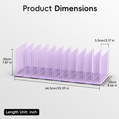 File Organizer for Desk, 5-Section Vertical File Sorter, Paper Holder Organizer Standing Metal File Folder for Office Home Classroom, Black