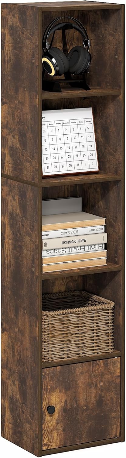Furinno PASIR Book Shelf, 2-Tier Modern Bookshelf, Open Shelves Bookcase 9 x 12 x 21, Easy Assembly, for Living Room, Bedroom, Home Office, White
