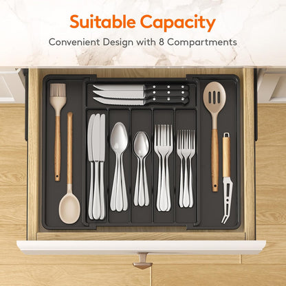 Expandable Silverware Drawer Organizer, Kitchen Utensil Tray