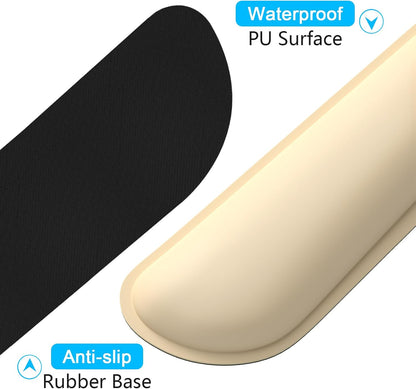 Mouse Wrist Rest, Ergonomic Memory Foam Mouse Wrist for Computer Desk Mats Support, PU Leather Hand Rest Pad Cushion for Gaming, Laptop, Men, Women, Pain Relief & Easy Typing, Black