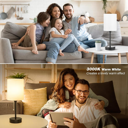 Dicoool Bedside Table Lamp for Bedroom - Small Desk Lamp with USB Ports
