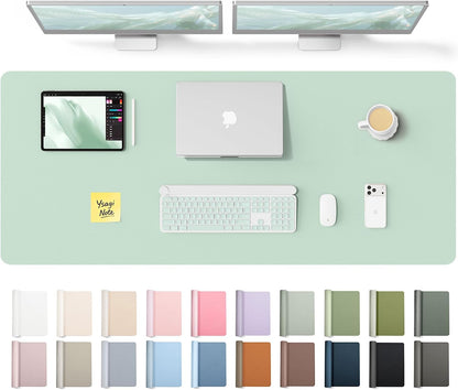 YSAGi Leather Desk Pad Protector, Large Mouse Pad, Non-Slip PU Leather Desk Blotter, Waterproof Writing Pad for Office and Home (31.5" x 15.8", Eggshell) - Colors B