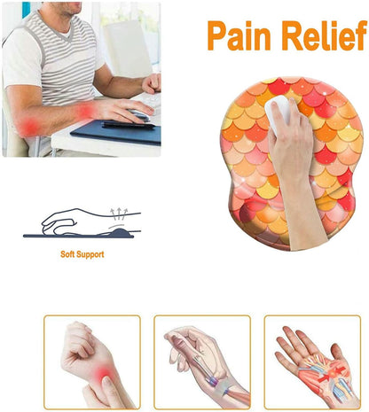 Wrist Support Mouse Pad Anti Slip Rubber Wrist Rest Mousepad 9in X 8in Small Desktop Notebook Mouse Mat for Working and Gaming (M-Pink Floral)