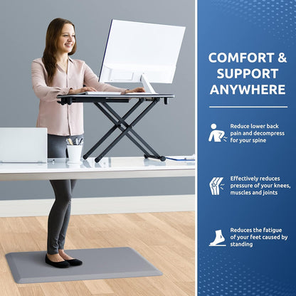 KitchenClouds Kitchen Mat Cushioned Anti Fatigue Rug 17.3"x28" Water Resistant, Non Slip, Standing and Comfort Desk/Floor Mats for House Sink Office (Black)