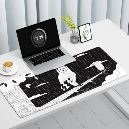Auhoahsil Desk Mat, Ultra Large Mouse Pad, XXL Gaming Mousepad, Green Tropical Leaves Deskpad, Big Extended Full Size Mouse Pad, Desktop Desk Matt for Keyboard, Laptop & Computer, 35.5 x 15.7 in - Colors A