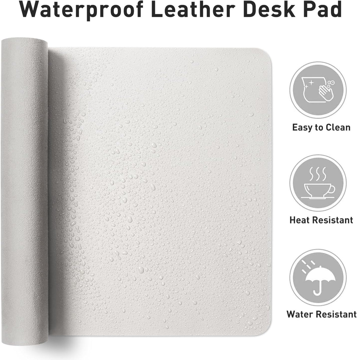 Aothia Leather Office Desk Pad Protector, Non-Slip PU Leather Desk Blotter, Waterproof Laptop Writing Mouse Pad for Office and Home, Black, 31.5" x 15.7" - Colors B