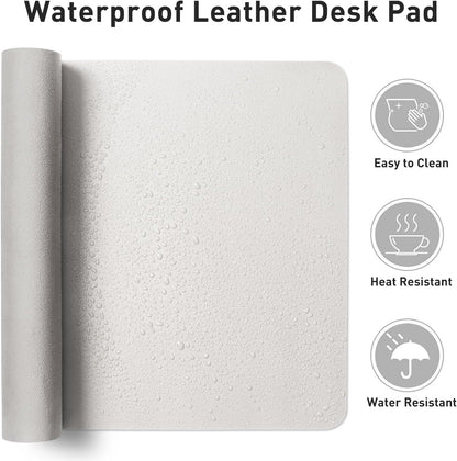 Aothia Leather Office Desk Pad Protector, Non-Slip PU Leather Desk Blotter, Waterproof Laptop Writing Mouse Pad for Office and Home, Black, 31.5" x 15.7" - Colors B
