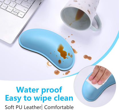 Mouse Wrist Rest, Ergonomic Memory Foam Mouse Wrist for Computer Desk Mats Support, PU Leather Hand Rest Pad Cushion for Gaming, Laptop, Men, Women, Pain Relief & Easy Typing, Black