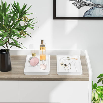 Small Bathroom Vanity Tray for Countertop Makeup Perfume Jewelry Decor Candle Keys, Small Black Kitchen Tray for Soap Dispenser Spice Bamboo Toilet Tray 7.9" L x 4" W x 0.79" H