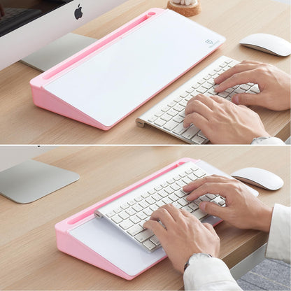 TSJ OFFICE Desktop Whiteboard Dry-Erase-Board - Computer Keyboard Stand White Board Surface Pad with Drawer, Desk Organizers with Accessories for Office, Home, School Supplies - Black