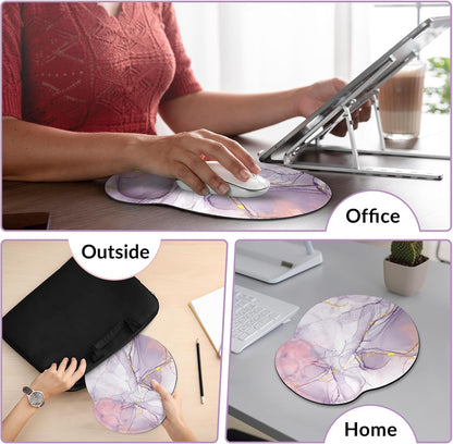 KONVINIT Ergonomic Mouse Pad with Wrist Rest, Small Mousepad with Non-Slip Rubber Base and Smooth Surface, Beach Mouse Pads for Desk, Office Desk Accessories