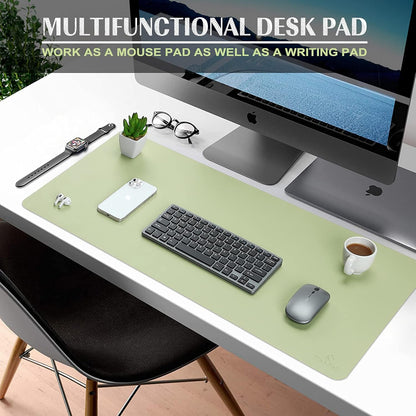 K KNODEL Large Office Leather Desk Mat, Mouse and Keyboard Pad, Computer and Laptop Mat, Desktop Protector and Cover, Writing Pad and Blotter (31.5"x15.7", Black)