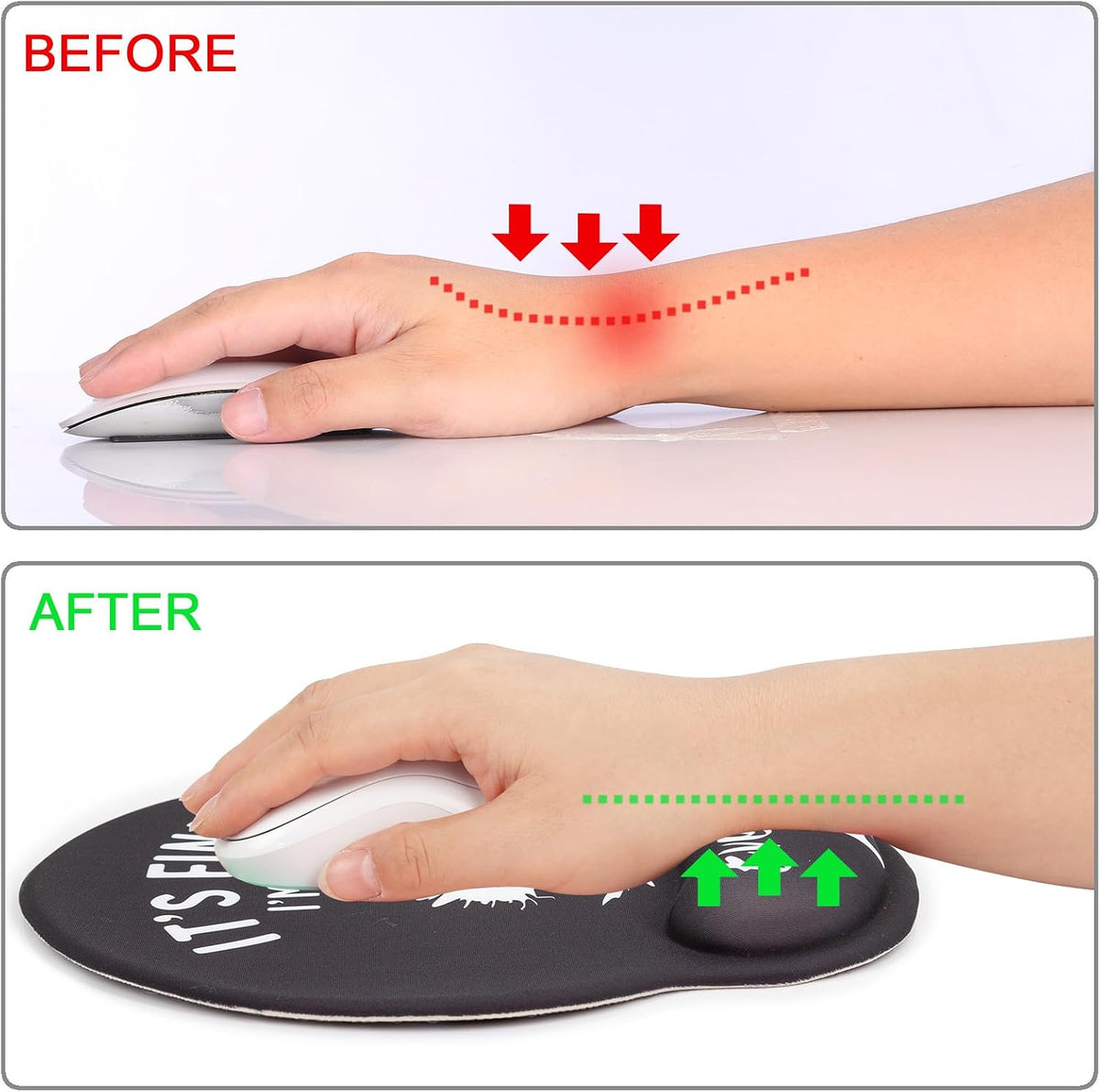 Ergonomic Mouse Pad with Wrist Support Rest,Large Mousepad Gel Wrist Rest, with Coaster Non-Slip & Pain Relief for Computer, Desk, Home&Office-Beach - Colors B