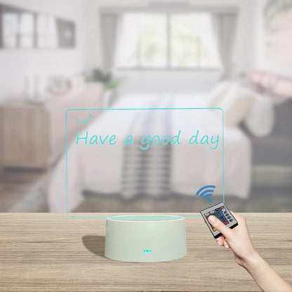 Acrylic Dry Erase Board 16 Colors Can Remote Control Light 7.3x5x0.2 Clear Desktop Note Memo Board, Includes Dry Erase Markers, Rewritable Night Light with Message Board, Soft Light Desk Lamp Gift
