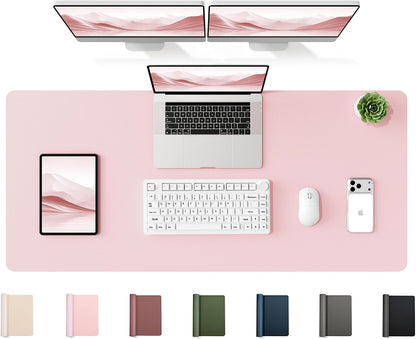 35.4" x 17" Large PU Leather Desk Mat for Keyboard and Mouse - Waterproof Non-Slip Desk Pad Protector for Office, Home, Writing Desk, Black