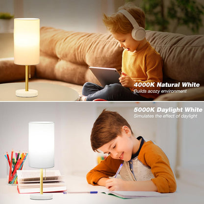 Dicoool Bedside Table Lamp for Bedroom - Small Desk Lamp with USB Ports