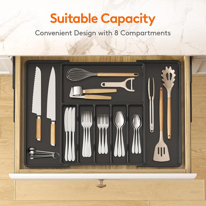 Expandable Silverware Drawer Organizer, Kitchen Utensil Tray