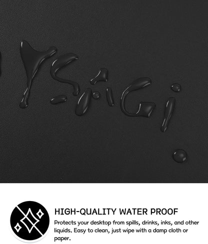 YSAGi Non-Slip Leather Desk Pad, Waterproof Laptop Computer Desk Keyboard Mat, Table Protector Blotter Mat, Large Mouse Pad for Office/Work/Home/Decor(Dark Brown, 31.5" x 15.7")