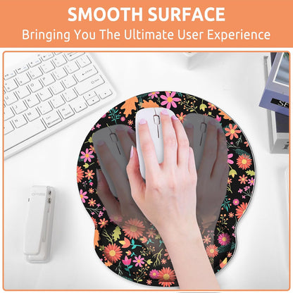 KONVINIT Ergonomic Mouse Pad with Wrist Rest, Small Mousepad with Non-Slip Rubber Base and Smooth Surface, Beach Mouse Pads for Desk, Office Desk Accessories