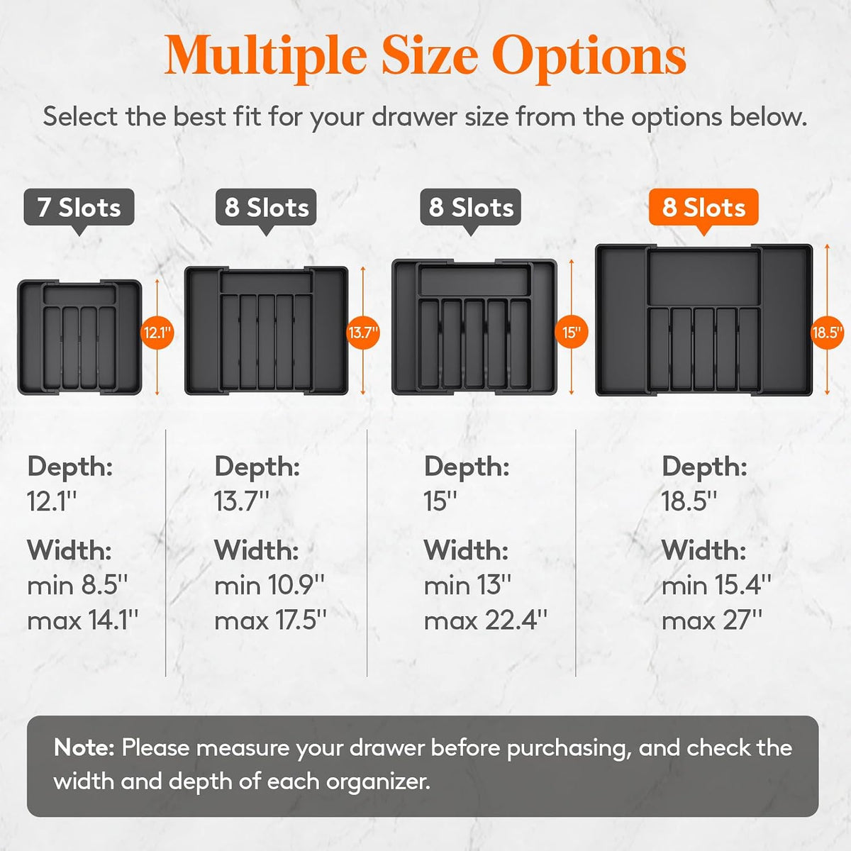 Expandable Silverware Drawer Organizer, Kitchen Utensil Tray